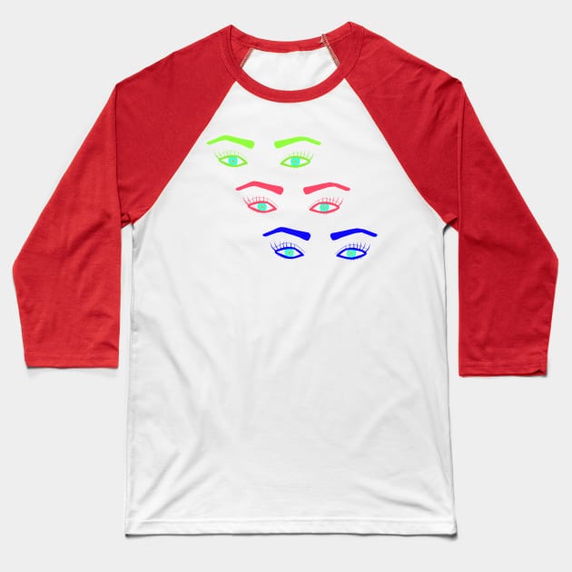 Neon Magical eyes Baseball T-Shirt by Ramilia